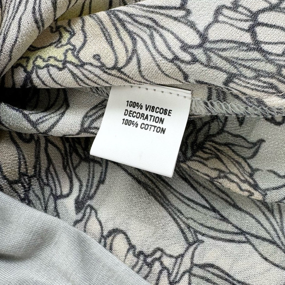 Anthropologie Blank London Dress Womens XS Gray Floral Flounce Maxi Wrap - Picture 9 of 14